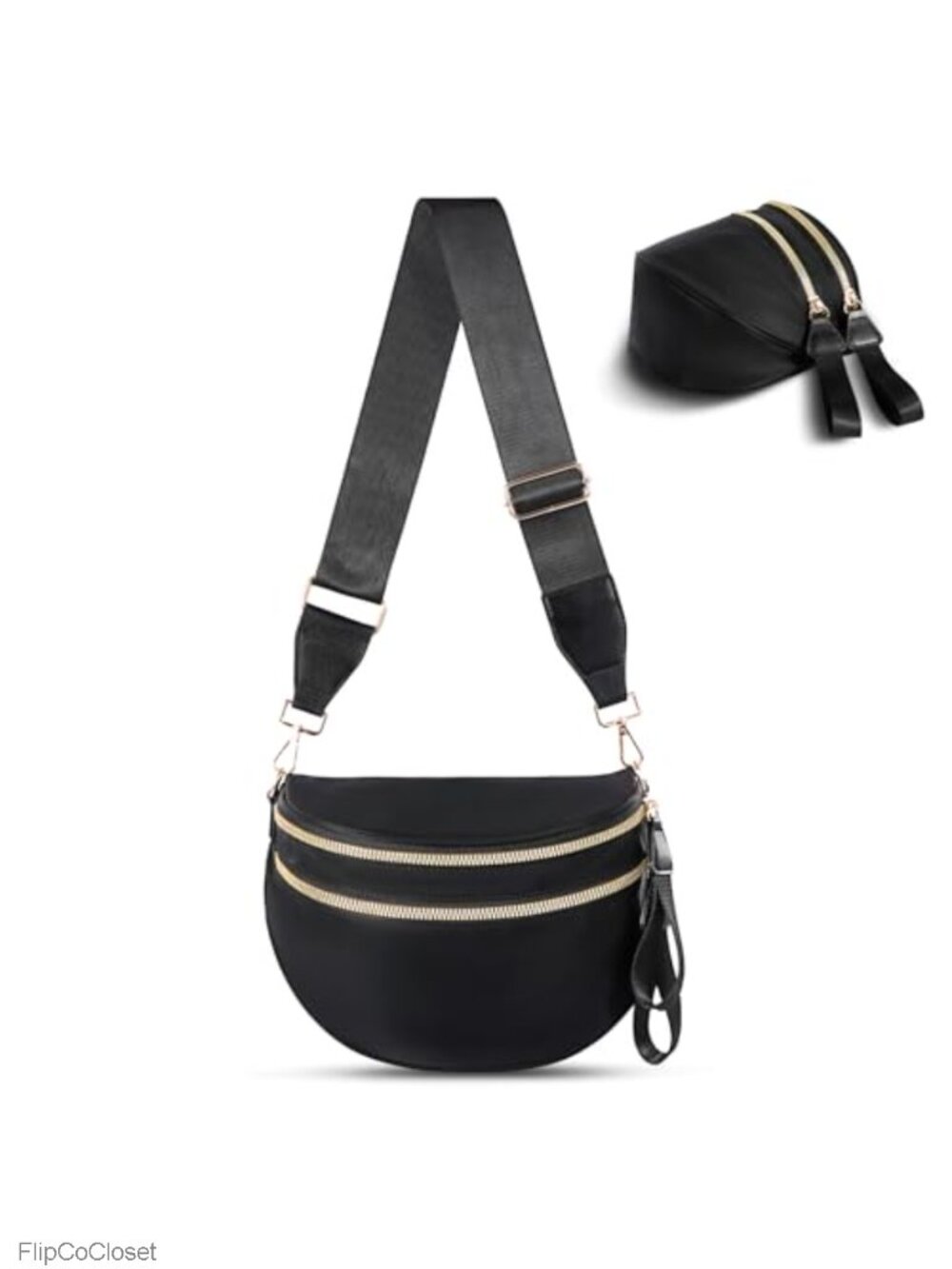 Checkered Crossbody Sling Bag Wide Strap Large Capacity Women Purse